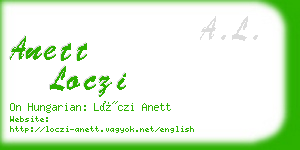 anett loczi business card